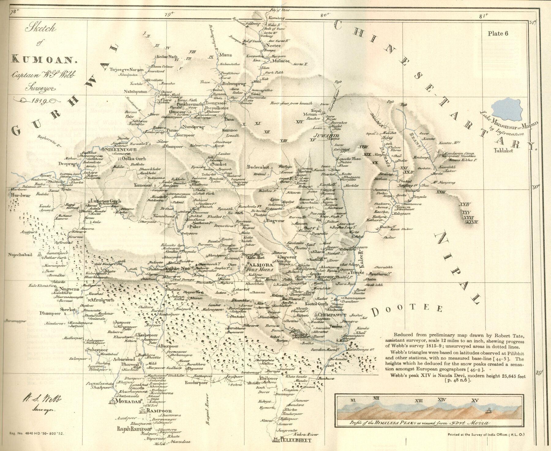 Survey of India sketch map of Kumaon.