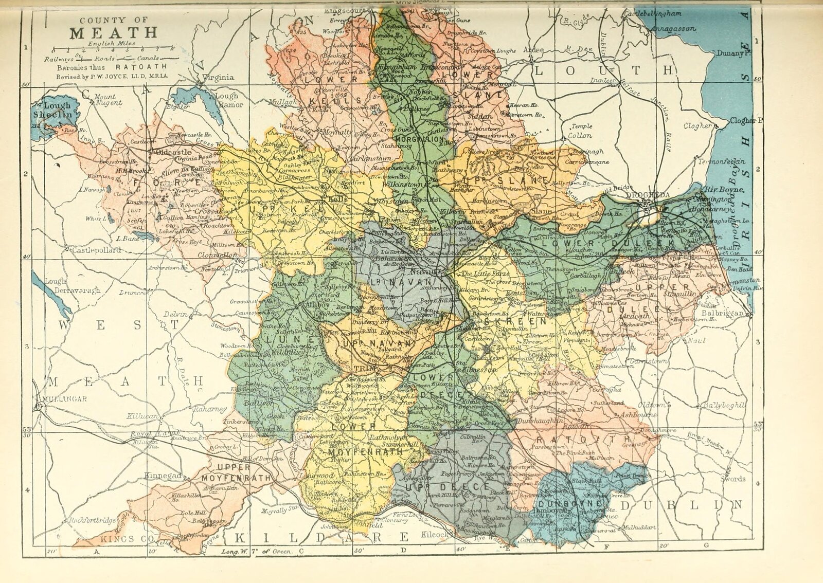 Map of the baronies of County Meath, Ireland.